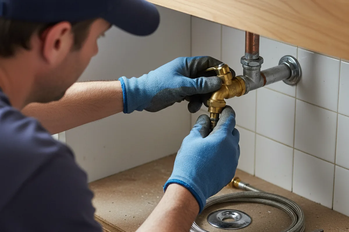 Shutoff valve and fitting work during Emergency Plumbing in Northville